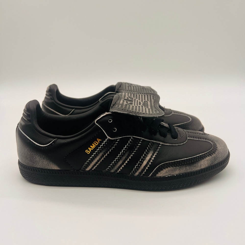 Adidas Samba LT W Core Black Silver Metallic Distressed Sneakers JR5999